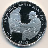 (2005) Монета Фолклендские Острова 2005 год 50 пенсов "Черчилль - художник" Медь-Никель  UNC